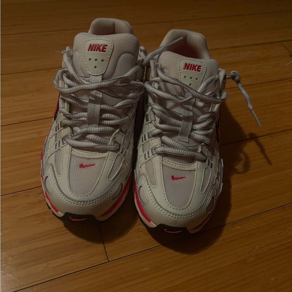 Nike White and Red Athletic Shoes
